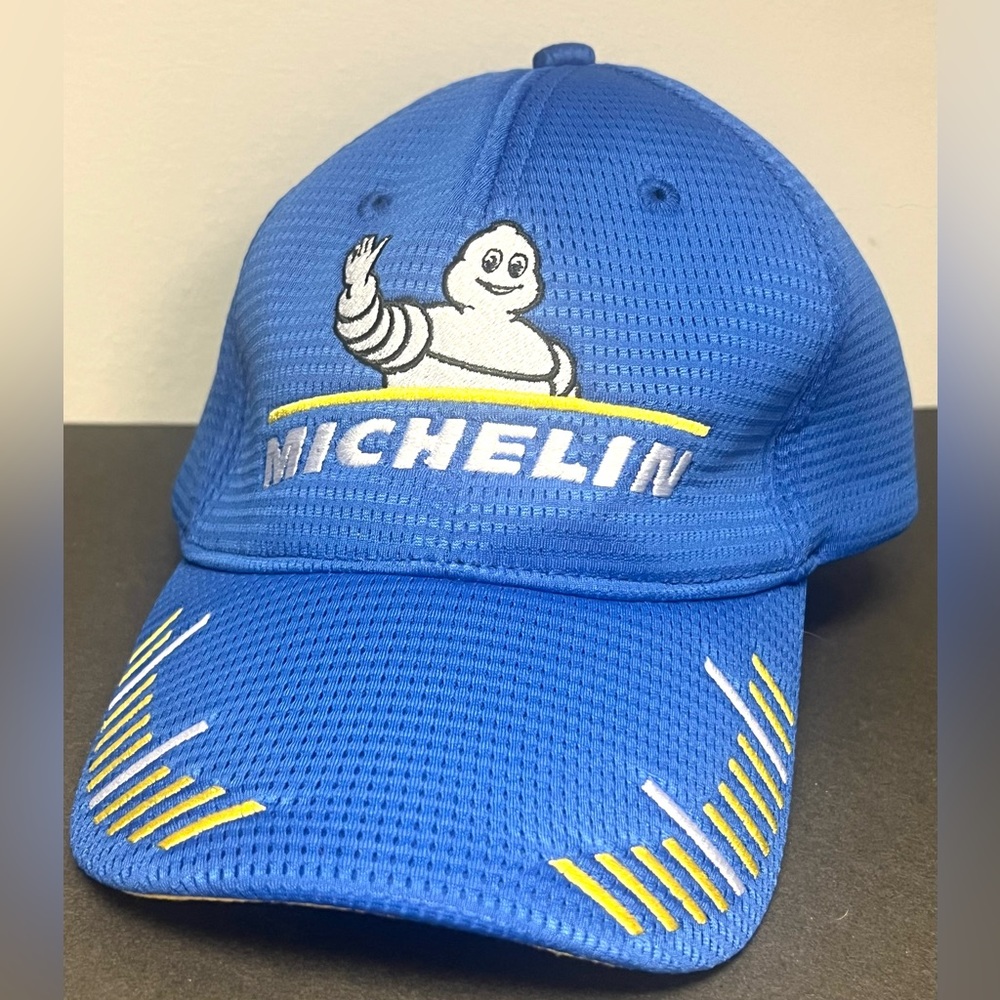 Michelin- Blue, white, and yellow, Embroidered Hat,‎ Pre- Owned, Velcro backer